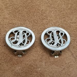 Vintage Monogram Clip On Earrings